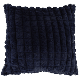 Cojín fur cuadros azul