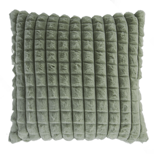 Cojín fur cuadros verde sage