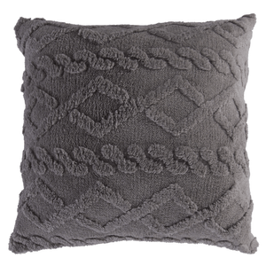 Cojín sherpa trenza gris