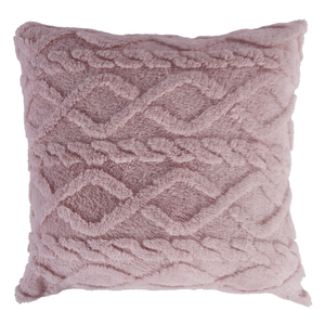 Cojín sherpa trenza rosado