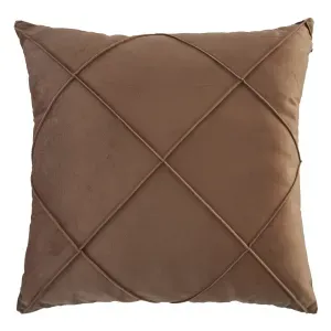 Cojín velvet drapeado café