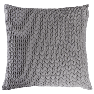 Cojín velvet trenza gris nieve 60 x 60 cm