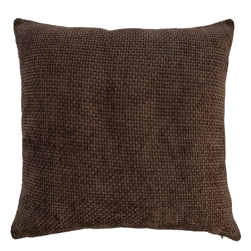 FORRO COJIN CHENILLE 45X45 TEXTURA TEJIDO CAFE_7702997576218