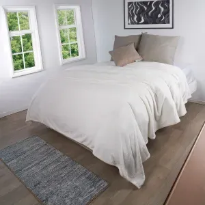 Cobija flannel unicolor blanco natural