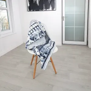 Manta flannel ovejero estampado bokhara/gris 120x145 cm