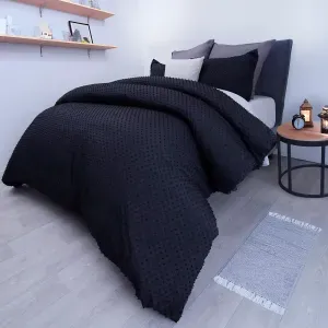 Forro para plumón microfibra jacquard minipuntos negro