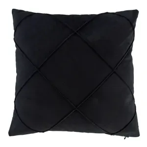 Cojín velvet drapeado negro