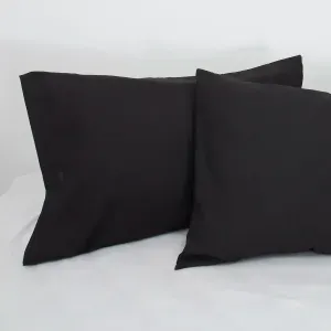 Set x 2 fundas microfibra lisa negro noche 50 x 70 cm