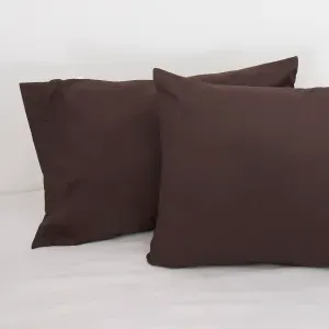 Set x 2 fundas microfibra lisa café grano 50 x 70 cm