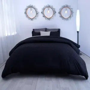 Edredón microfibra jacquard minipuntos negro