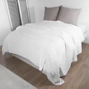 Cobija flannel unicolor blanco optico