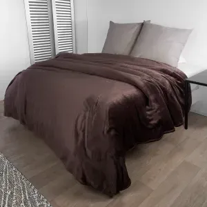 Cobija flannel unicolor café grano