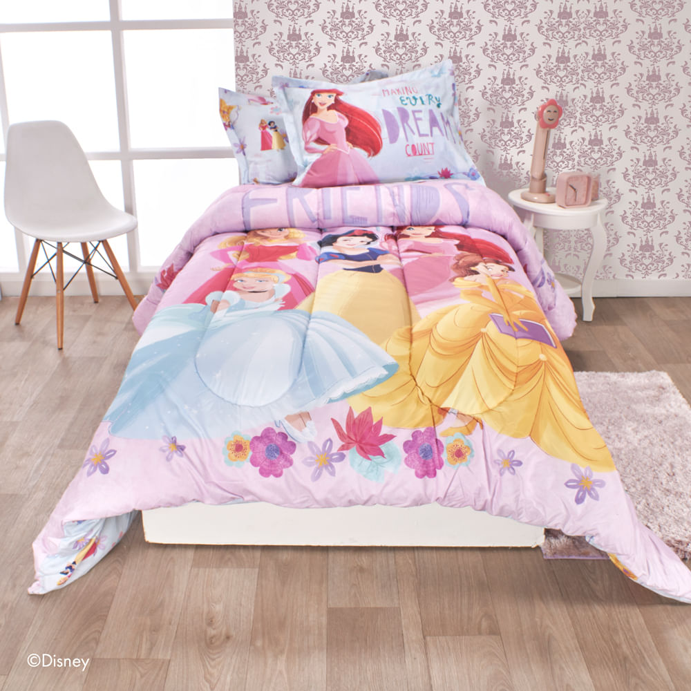Edredón microfibra estampación digital panel princesas magic