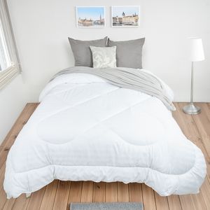 Plumón en tela 200 hilos líneas 2.5 cm blanco