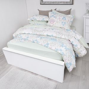 Combo edredón más juego de sábanas microfibra nature/verde