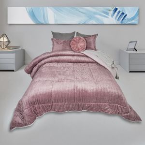 Edredón flannel jacquard ovejero malva brezo