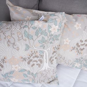 Set x2 fundas en tela 144 hilos estampado arboreo 50 x 70 cm