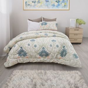 Edredón flannel ovejero estampado antique/blanco optico