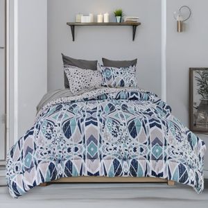 Edredón microfibra estampado creativa azul