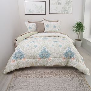 Edredón microfibra flannel estampado antique/verde