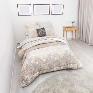 Edredón flannel ovejero estampado arboreo/blanco