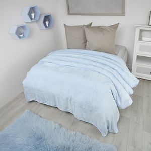 Cobija flannel unicolor azul maya