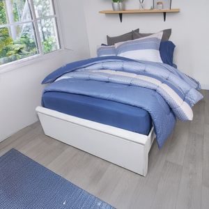 Combo edredón más juego de sábanas estampado sonus/azul naval